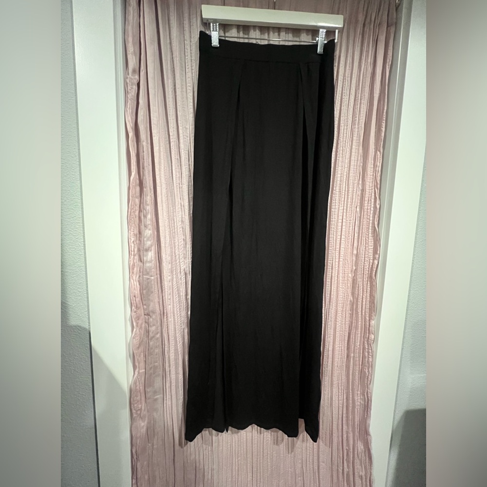 SHEIN Black Pleated Maxi Skirt Casual